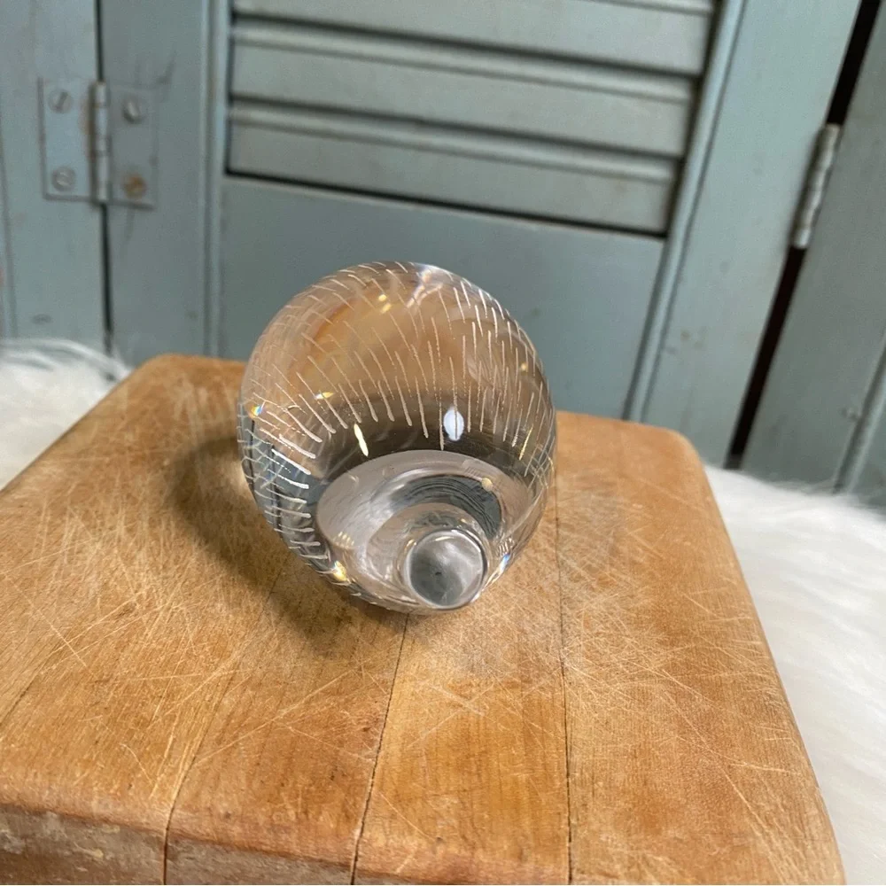 Vintage Kosta Boda Clear Crystal Hedgehog Figurine Paperweight Signed & Numbered